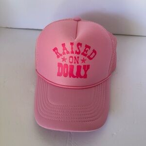 ‘Raised on Dolly’ Pink Trucker Hat